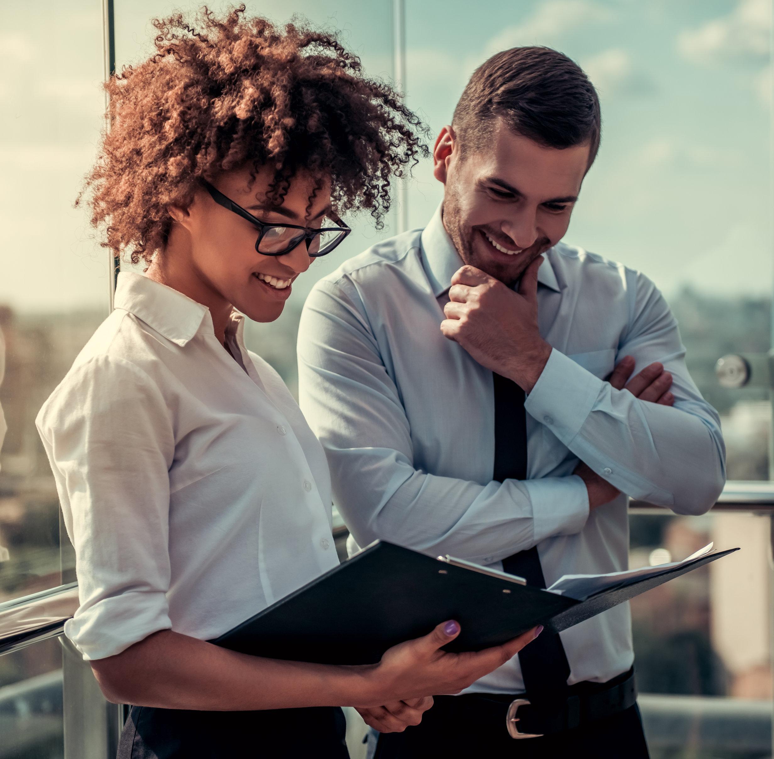 Business couple working